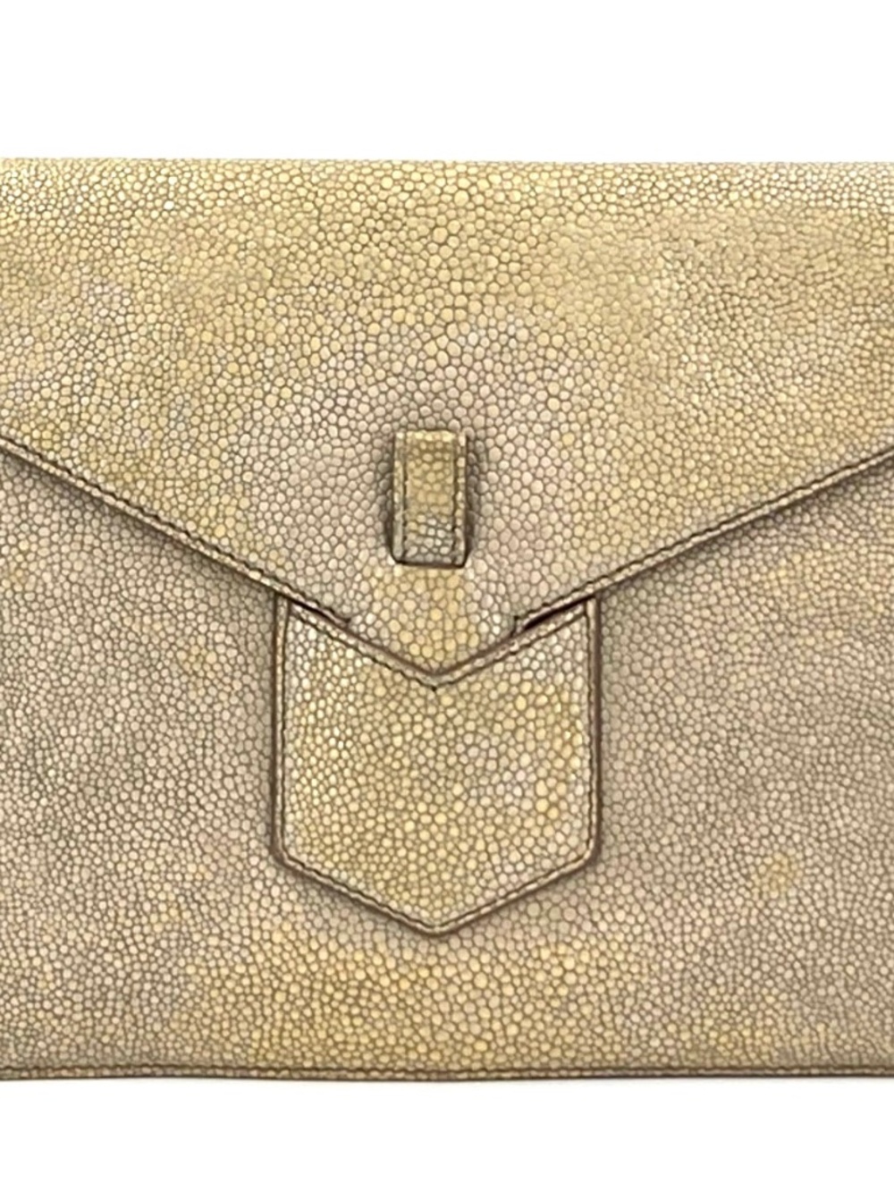 🤎  YSL VINTAGE TEXTURED LEATHER ENVELOPE CLUTCH BAG 🤎 - Picture 4 of 8